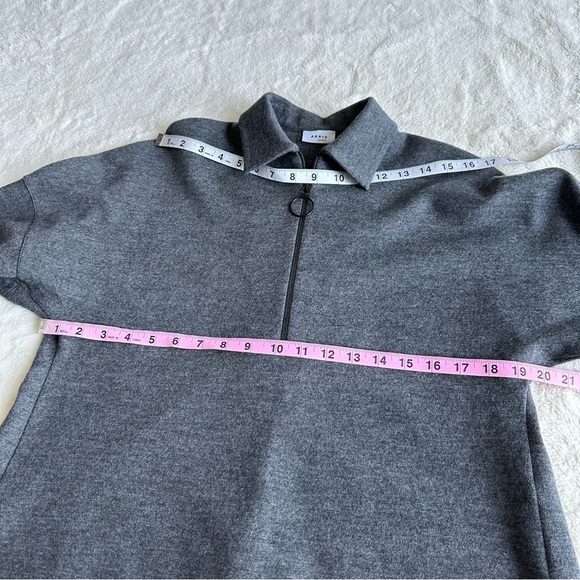 Akris Punto Wool Gray Relaxed Half-Zip Collar Long Sleeve Sweater S (4) - Picture 5 of 15